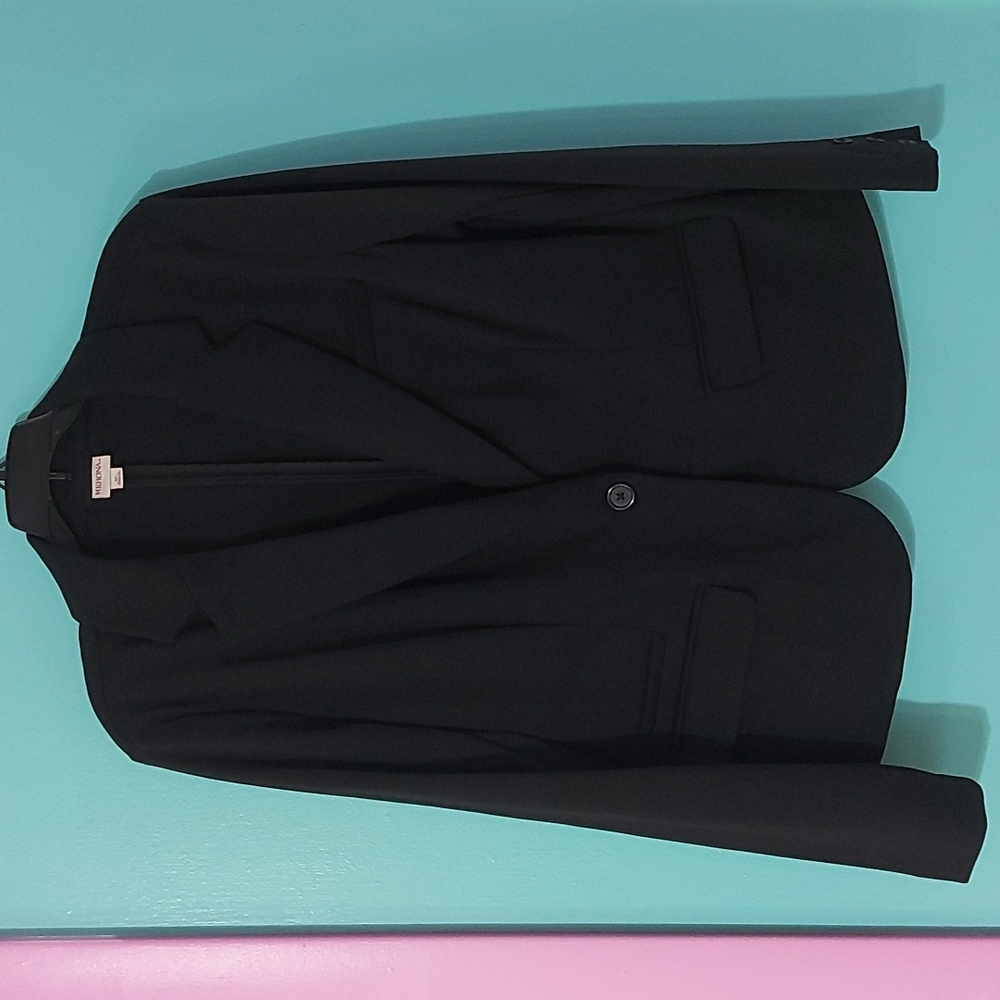 Target Merona XL Black Knit Stretchy 1 Button Blazer with Pockets